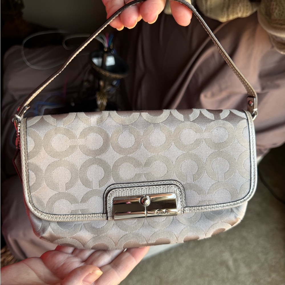 Coach Beige Signature Shoulder Bag